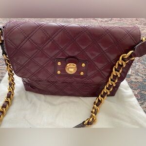 Authentic Marc Jacob’s Burgendy Quilted Leather Shoulder Bag